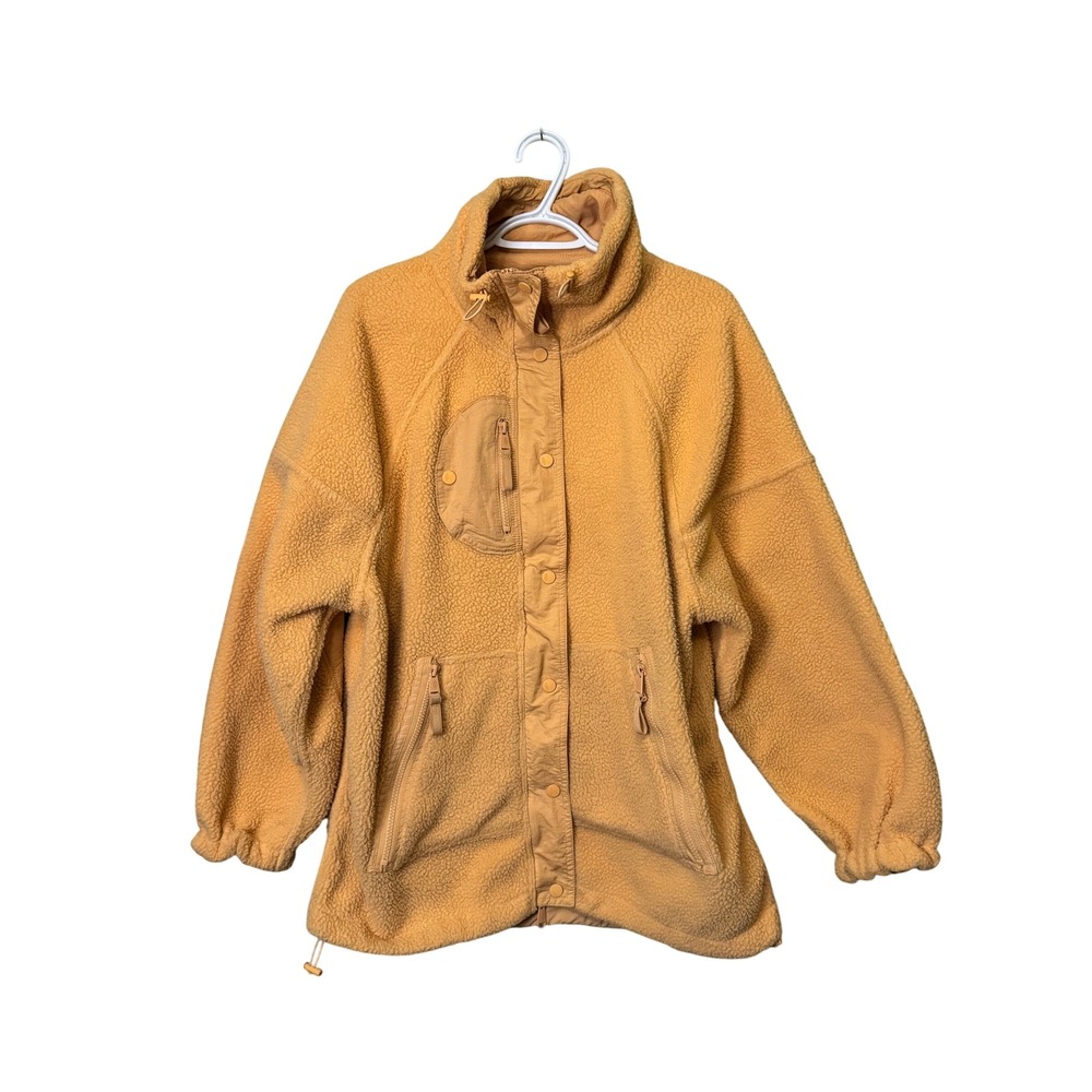 Free People Movement Hit The‎ Slopes Fleece Jacket Apricot Orange Womens Small